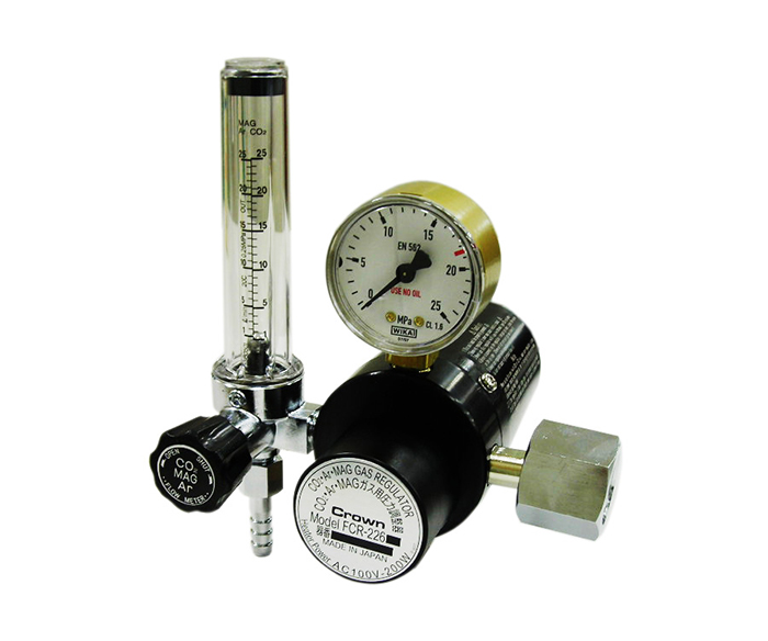 ユタカ 流量計 高品質 ヒーター付 圧力付調整器 FCR-226 新品 ガス レギュレーター CO2 MAG アルゴン 溶接 MAGガス用流量計付ヒーター内蔵二段式圧力調整器 FCR-226シリーズ